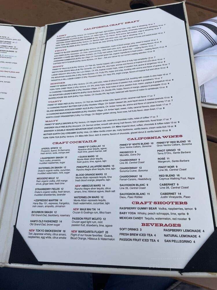 Finney's Crafthouse - Ventura, CA menu_pic