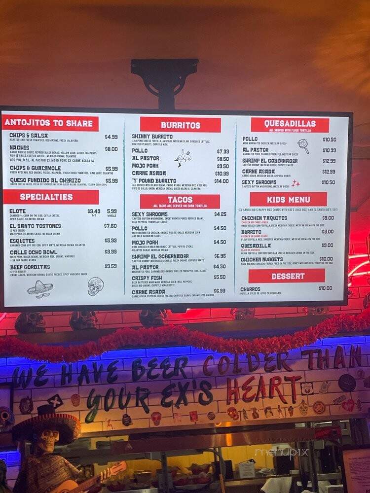 El Santo Taqueria - Miami, FL menu_pic