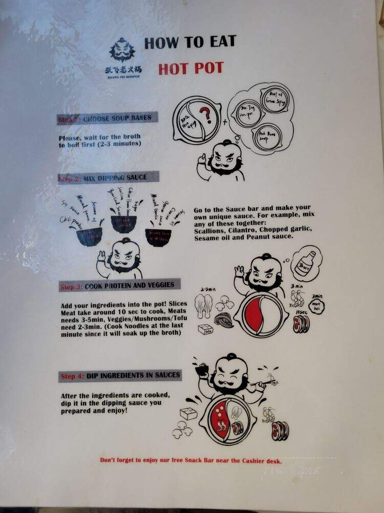 Zhangfei Hot Pot - Fremont, CA menu_pic