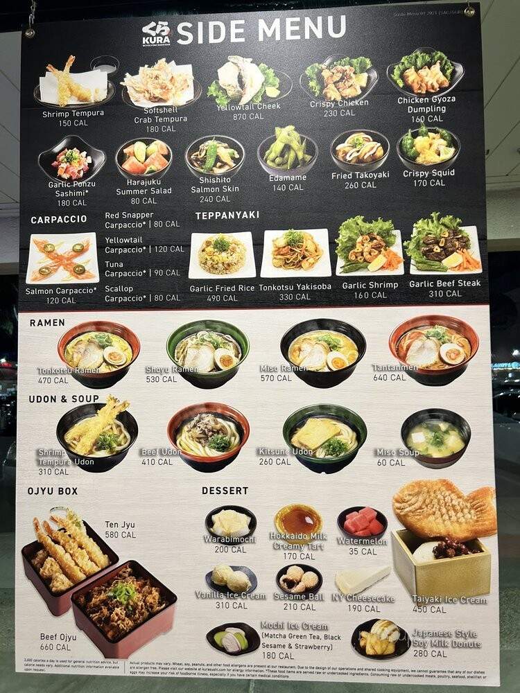 Kura Revolving Sushi Bar - Garden Grove, CA menu_pic