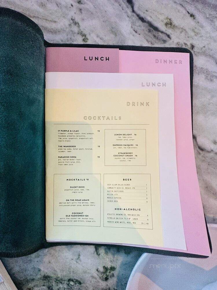 Paradiso - Dallas, TX menu_pic