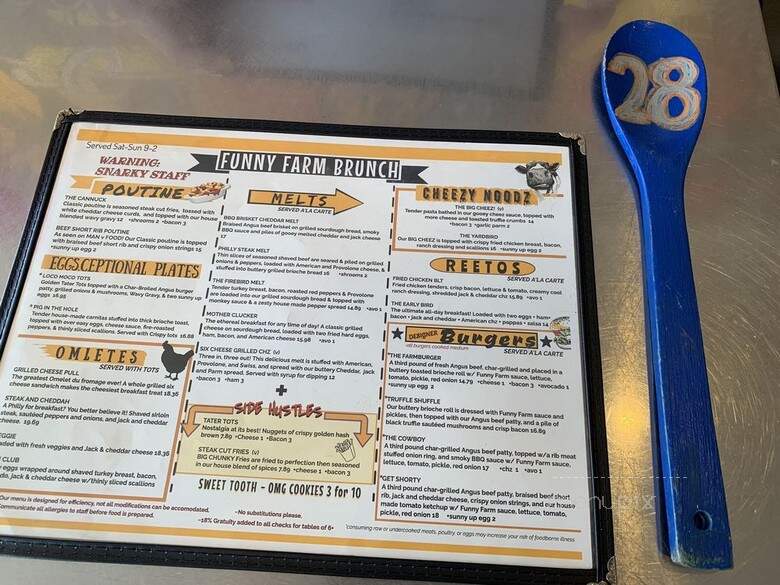 The Funny Farm Restaurant - San Jose, CA menu_pic