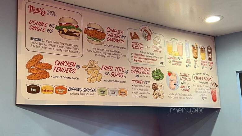 Monty's Good Burger - Los Angeles, CA menu_pic