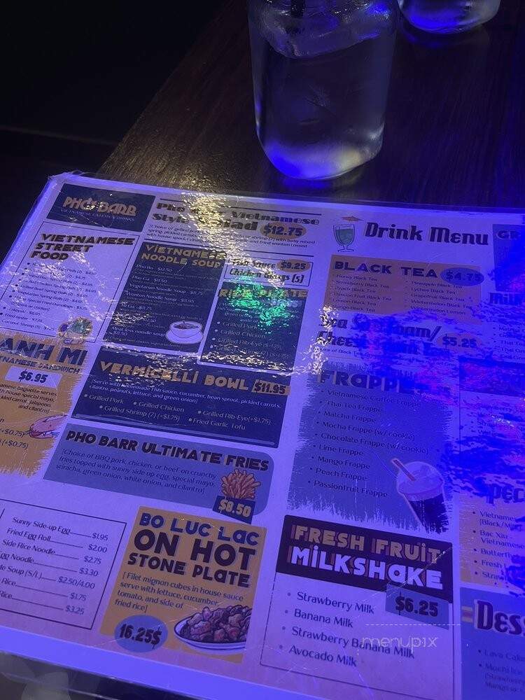Pho Barr - Webster, TX menu_pic