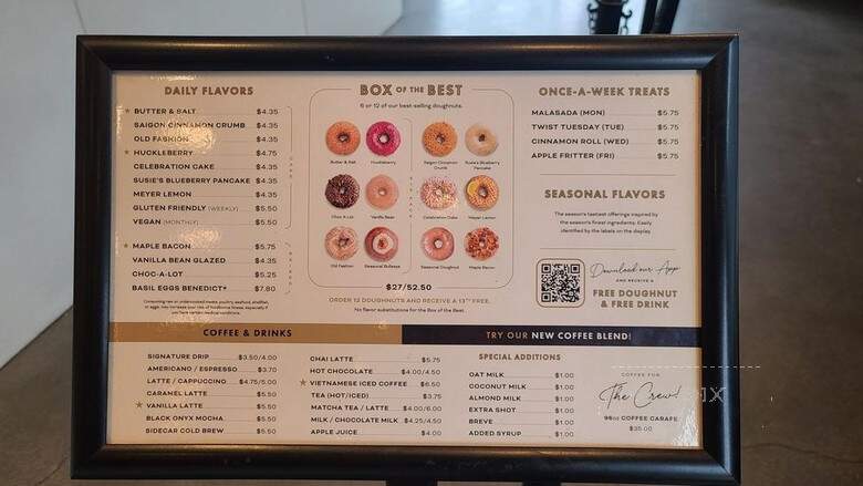 Sidecar Doughnuts & Coffee - Torrance, CA menu_pic