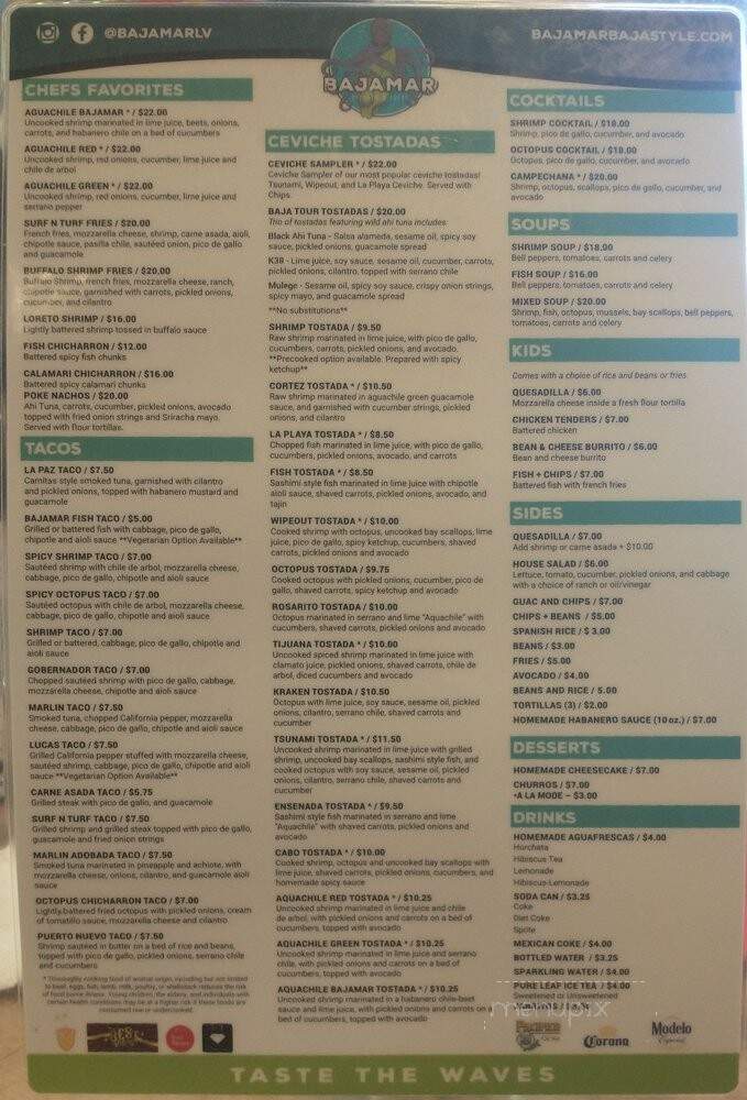 Bajamar Seafood and Tacos - Las Vegas, NV menu_pic
