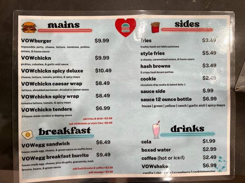 Vowburger - Los Angeles, CA menu_pic