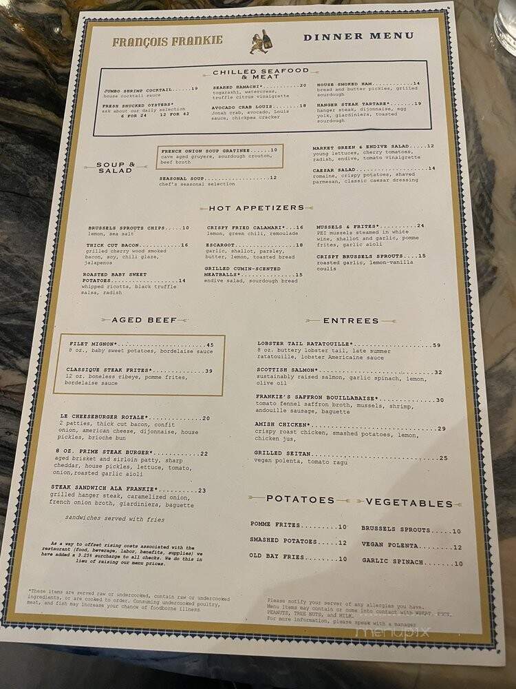 Francois Frankie - Chicago, IL menu_pic