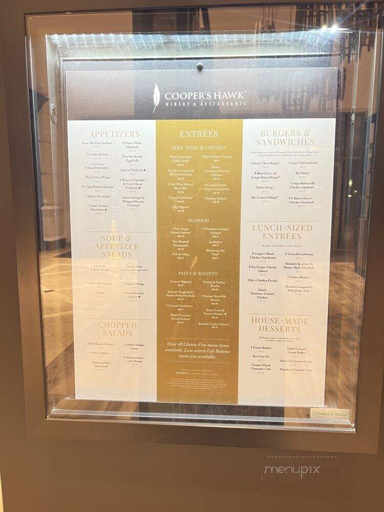 Cooper's Hawk Winery & Restaurant - Fort Lauderdale, FL menu_pic