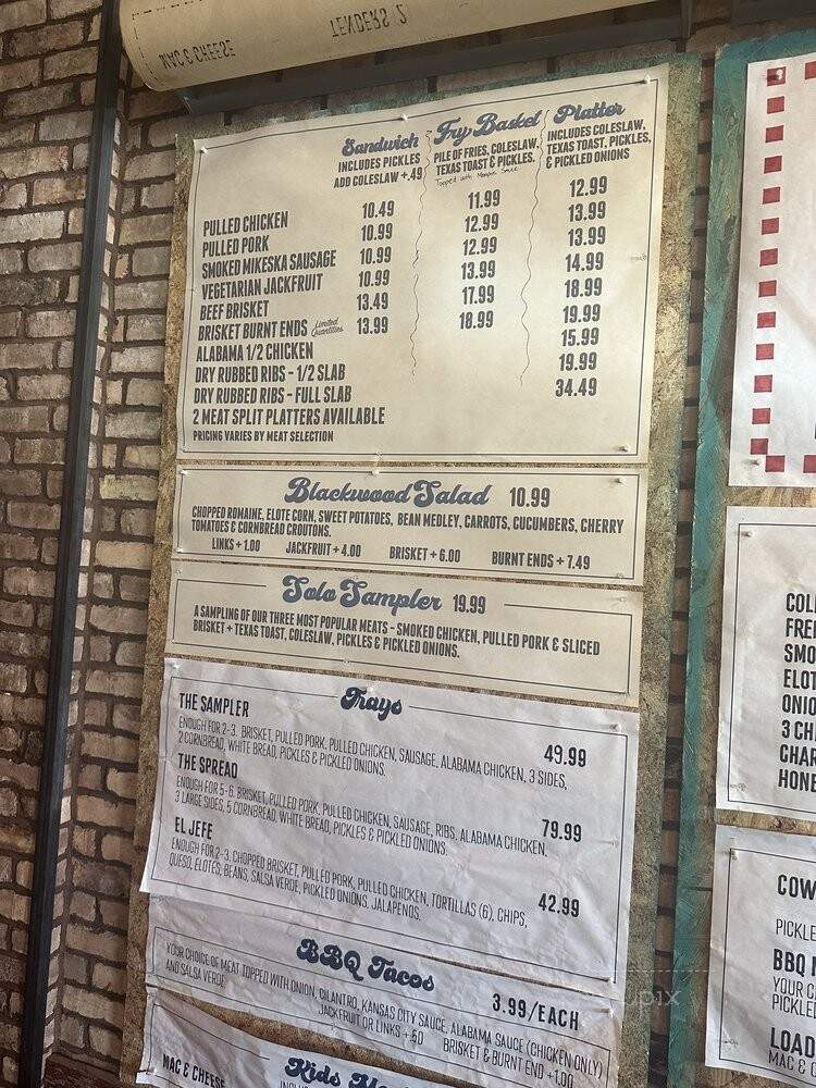 Blackwood BBQ - Schaumburg, IL menu_pic