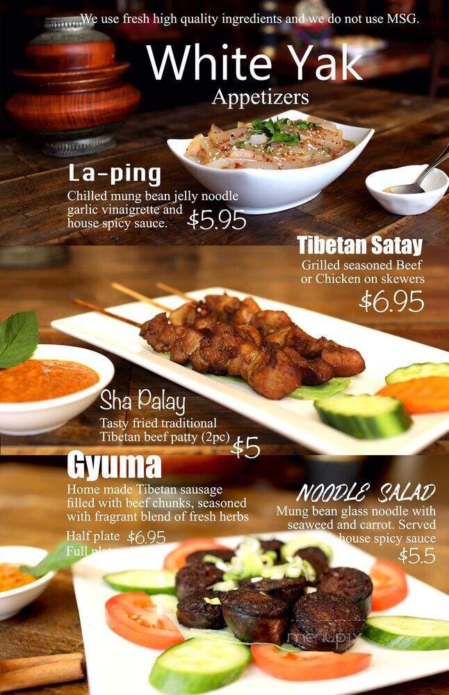 White Yak - Philadelphia, PA menu_pic