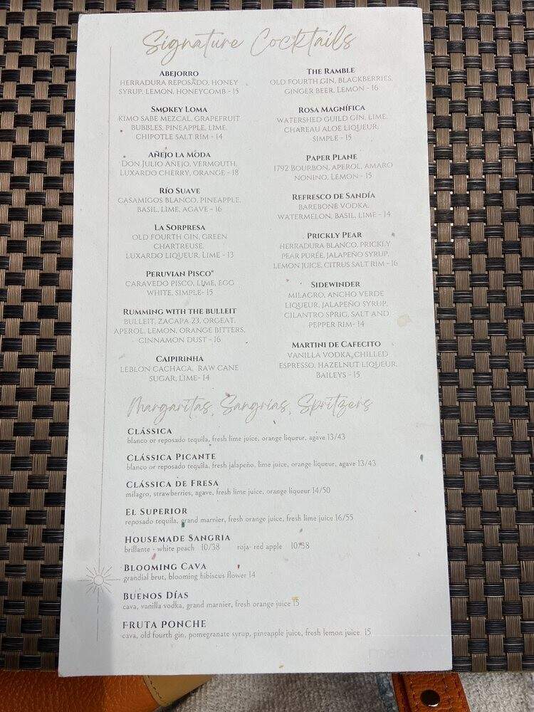 Mojave - Atlanta, GA menu_pic