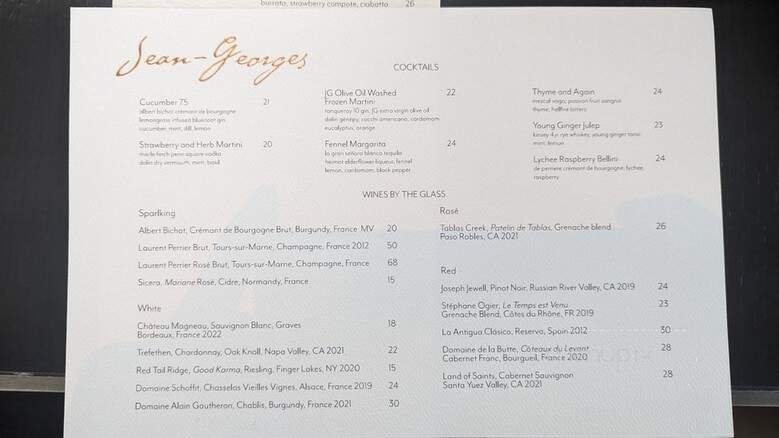 Jean-Georges - Philadelphia, PA menu_pic