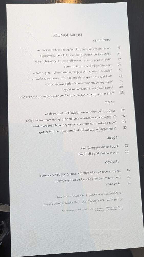 Jean-Georges - Philadelphia, PA menu_pic