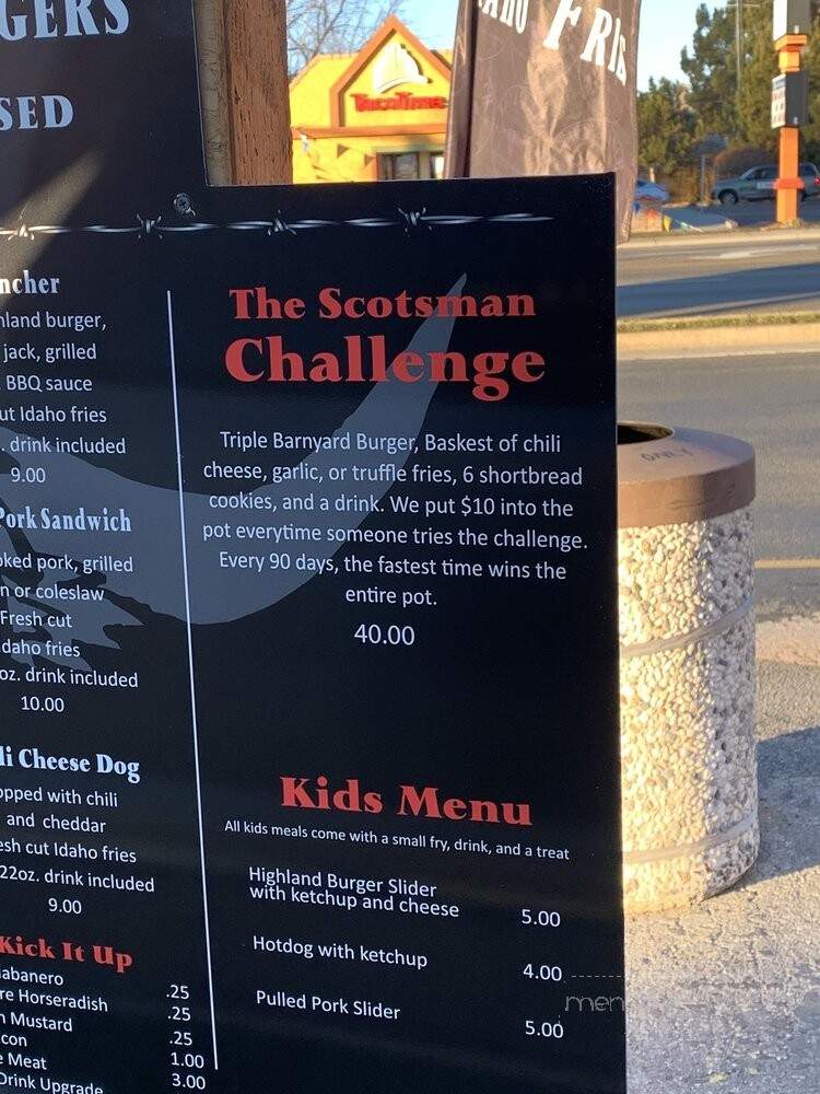 The Ranch Scottish Highland Burgers - Boise, ID menu_pic