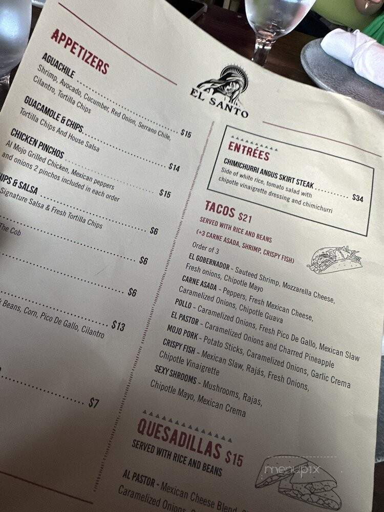 El Santo Restaurant - Miami, FL menu_pic