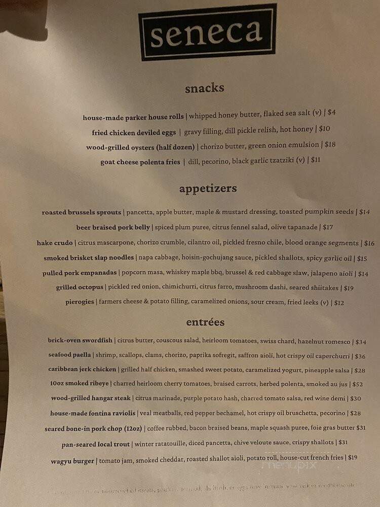 Seneca - Saratoga Springs, NY menu_pic