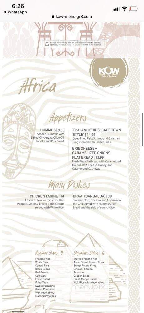 Kow Restaurant - Miami, FL menu_pic