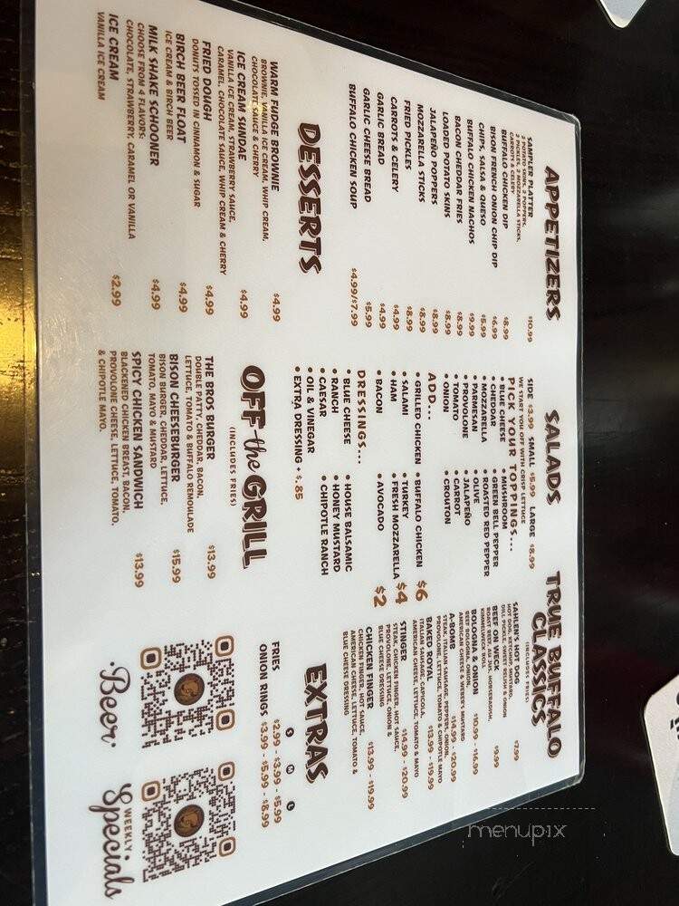 Buffalo Bros Sundance - Fort Worth, TX menu_pic