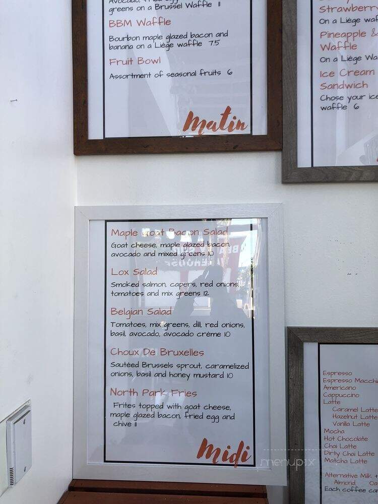 Belgian Beer & Waffle - San Diego, CA menu_pic