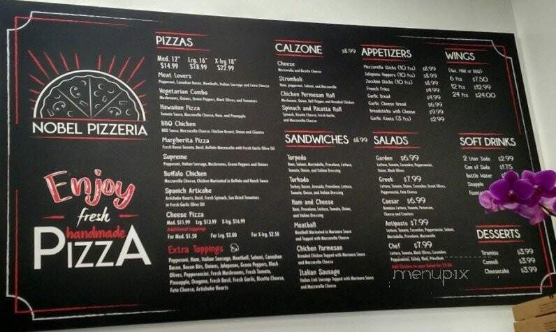 Nobel Pizzeria - San Diego, CA menu_pic