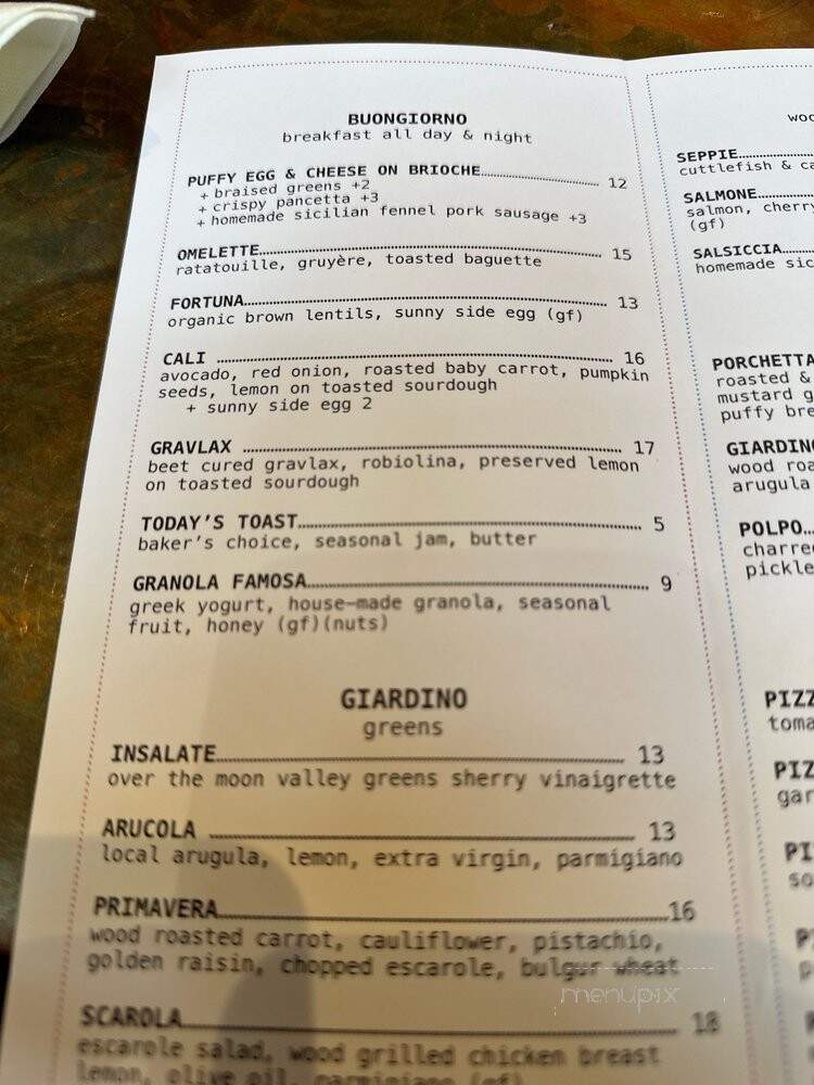 Piccolina - Washington, DC menu_pic