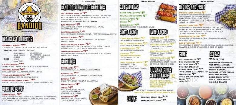 Bandido Taqueria Mexicana - Louisville, KY menu_pic