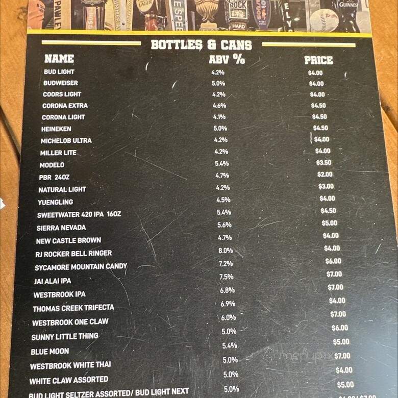 Charleston Sports Pub - Greenville, SC menu_pic