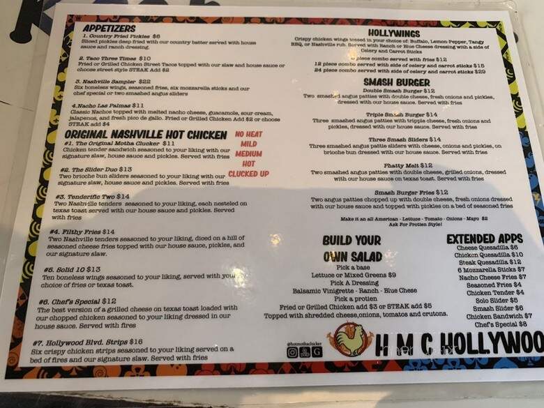Hot Motha Clucker - Los Angeles, CA menu_pic