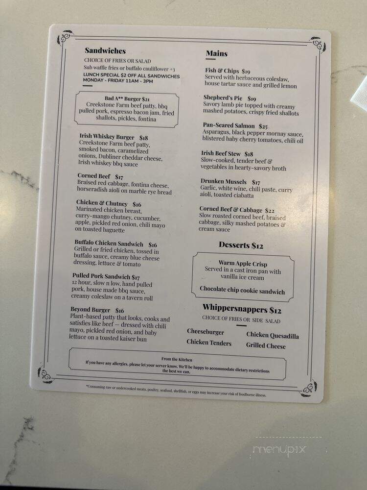Strandhill Public - Tampa, FL menu_pic