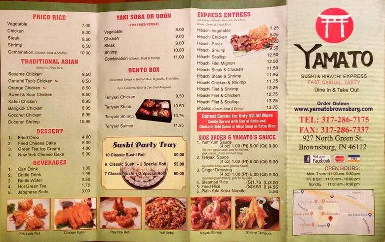 Yamato Sushi & Hibachi Express - Brownsburg, IN