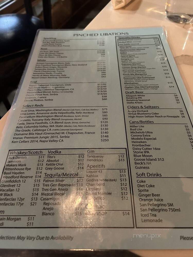 Pinched on the River - Chicago, IL menu_pic