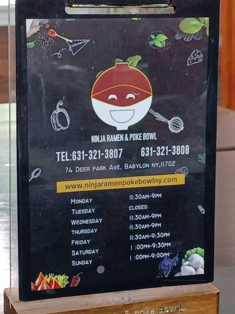 Ninja Ramen & Poke Bowl - Babylon, NY menu_pic