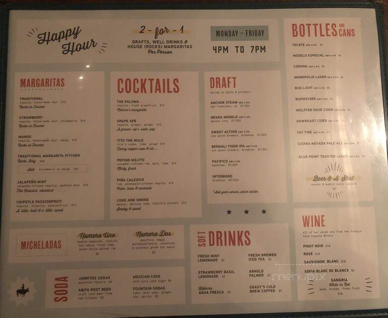Calexico - New York, NY menu_pic