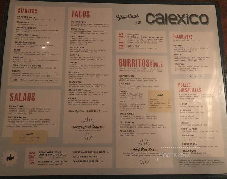 Calexico - New York, NY menu_pic