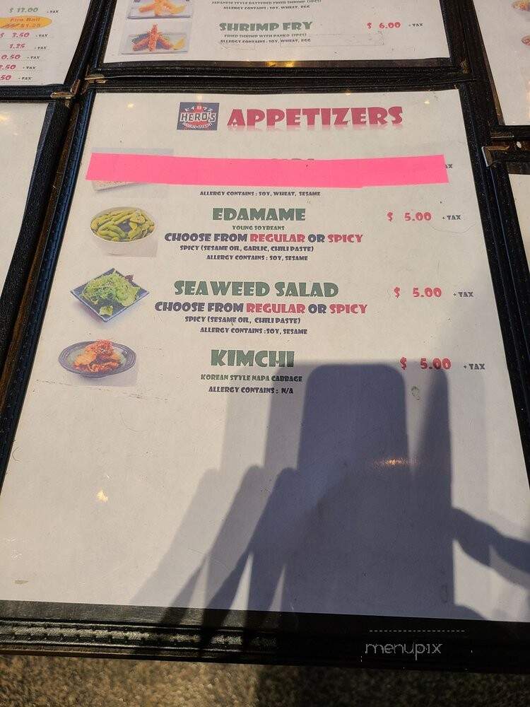 Hero's Ramen X Sushi - San Antonio, TX menu_pic