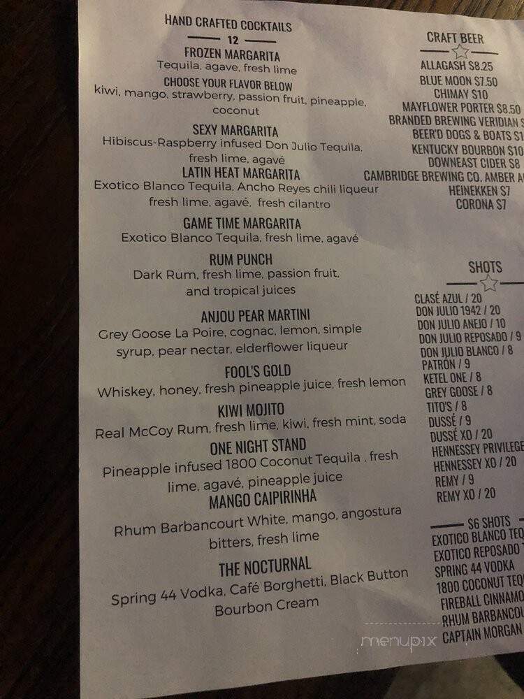 It's Game Time Sports Bar & Taqueria - Randolph, MA menu_pic