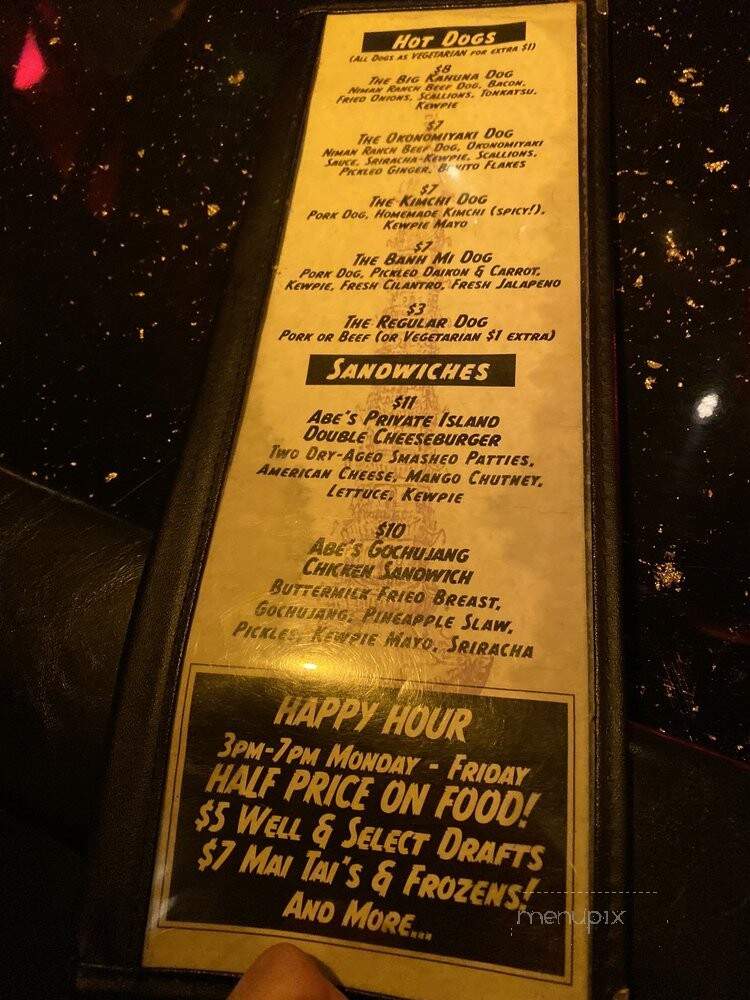 Abe's Pagoda Bar - Brooklyn, NY menu_pic