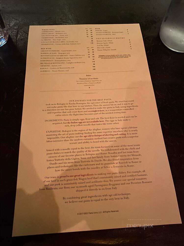Uovo- Mid-Wilshire - Los Angeles, CA menu_pic