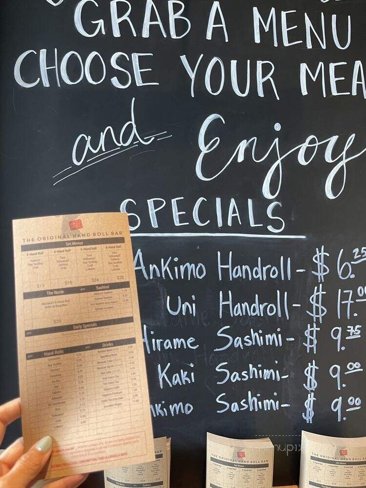 KazuNori: The Original Hand Roll Bar - Los Angeles, CA menu_pic