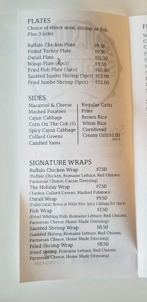 Soul Snacks Cafe - The Bronx, NY menu_pic