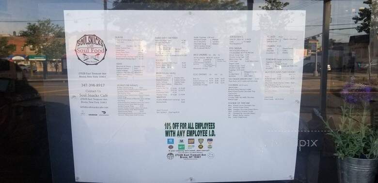 Soul Snacks Cafe - The Bronx, NY menu_pic