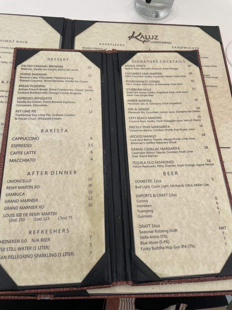 Kaluz - Fort Lauderdale, FL menu_pic