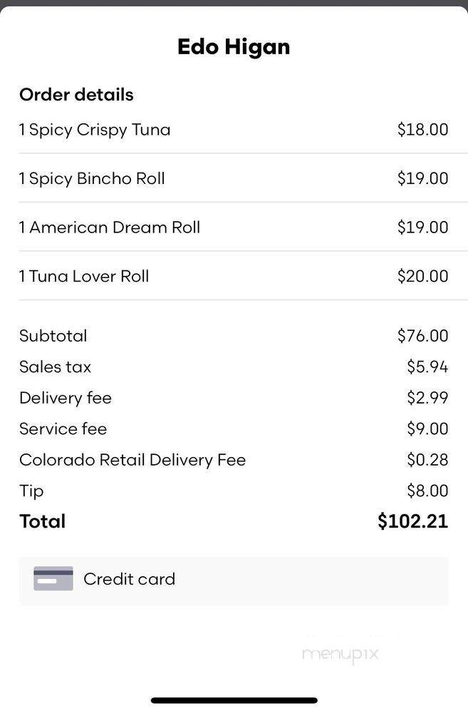 Edo Higan - Littleton, CO menu_pic
