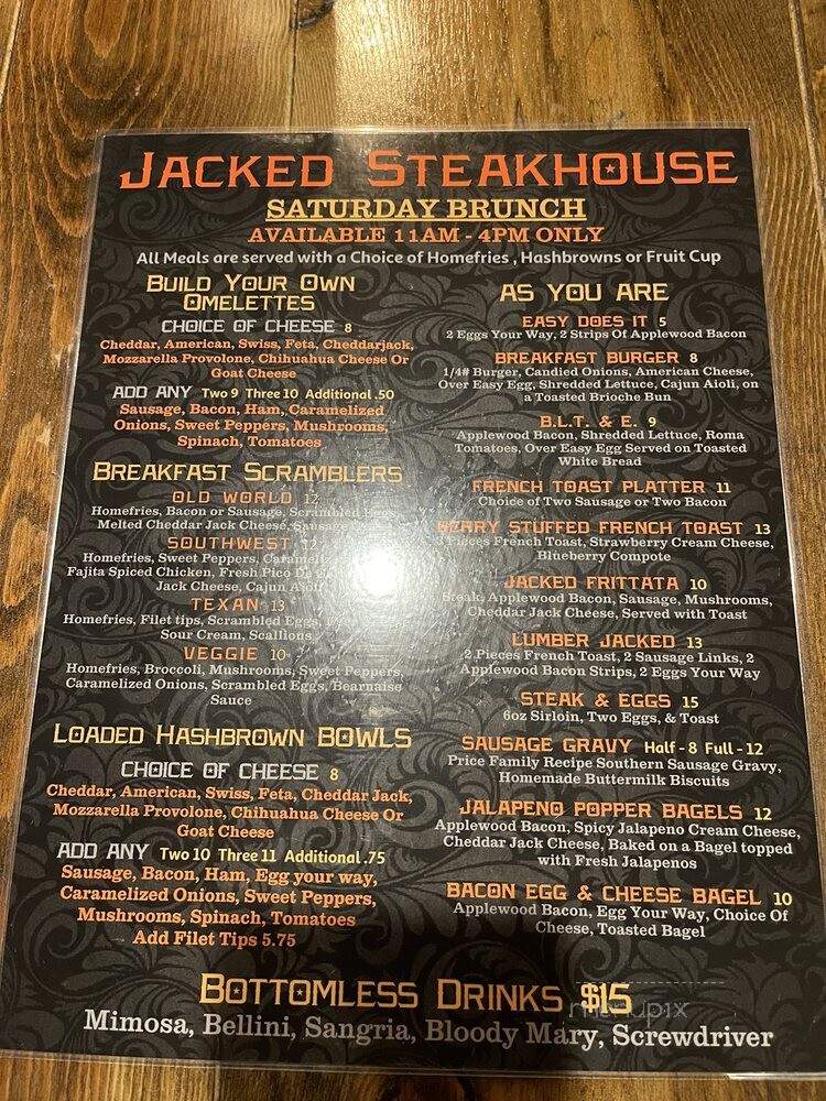 Jacked Bar & Grill - Warren, OH menu_pic