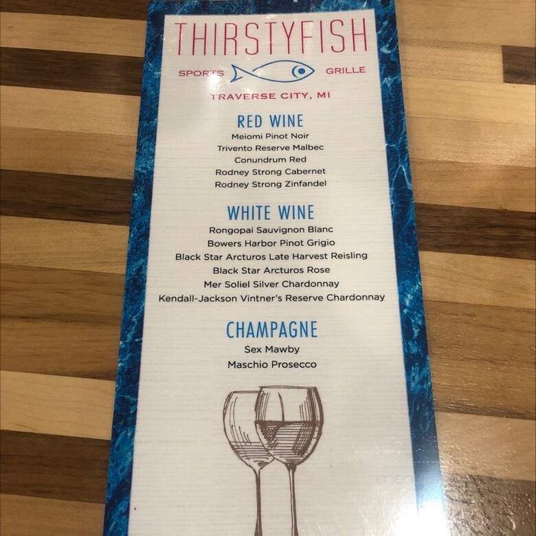 Thirsty Fish Sports Grille - Traverse City, MI menu_pic