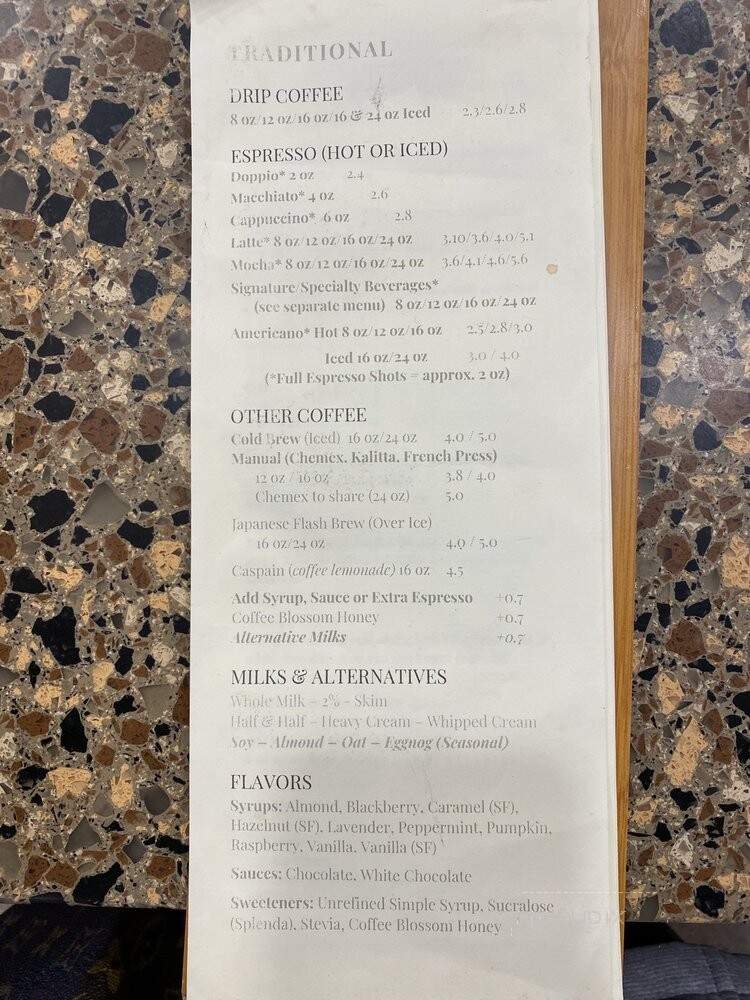 Lamppost Coffee Roasters - Bonney Lake, WA menu_pic