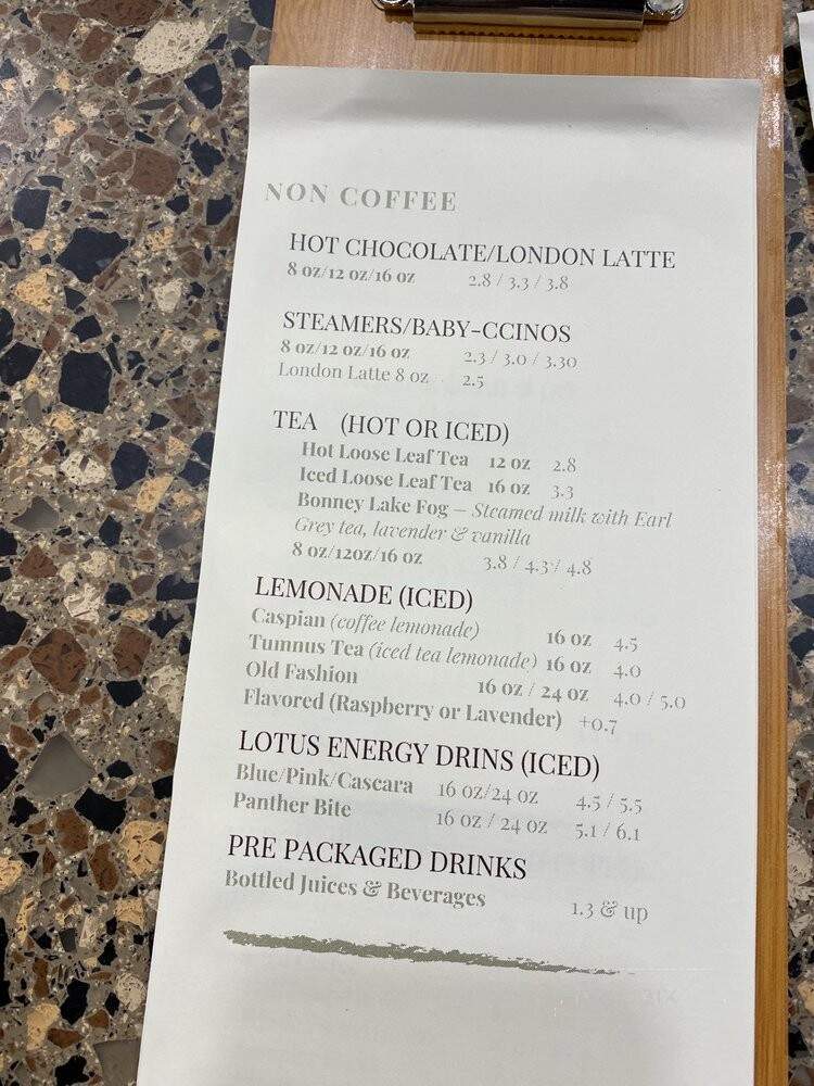 Lamppost Coffee Roasters - Bonney Lake, WA menu_pic