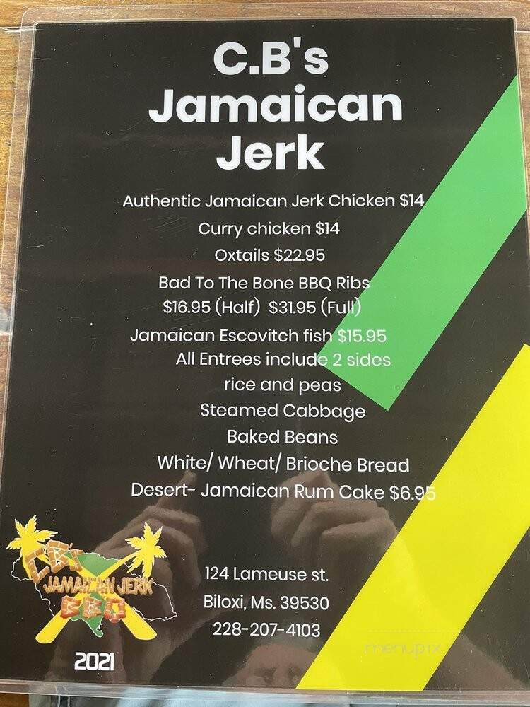 CB's Jamaican Jerk & BBQ - Ocean Springs, MS menu_pic