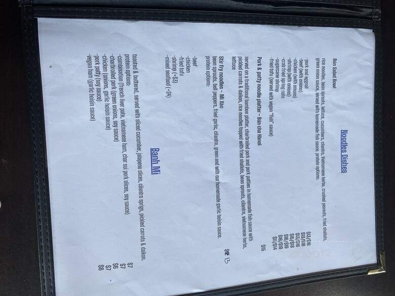 Saigon Noodle Bar - West Chester, OH menu_pic